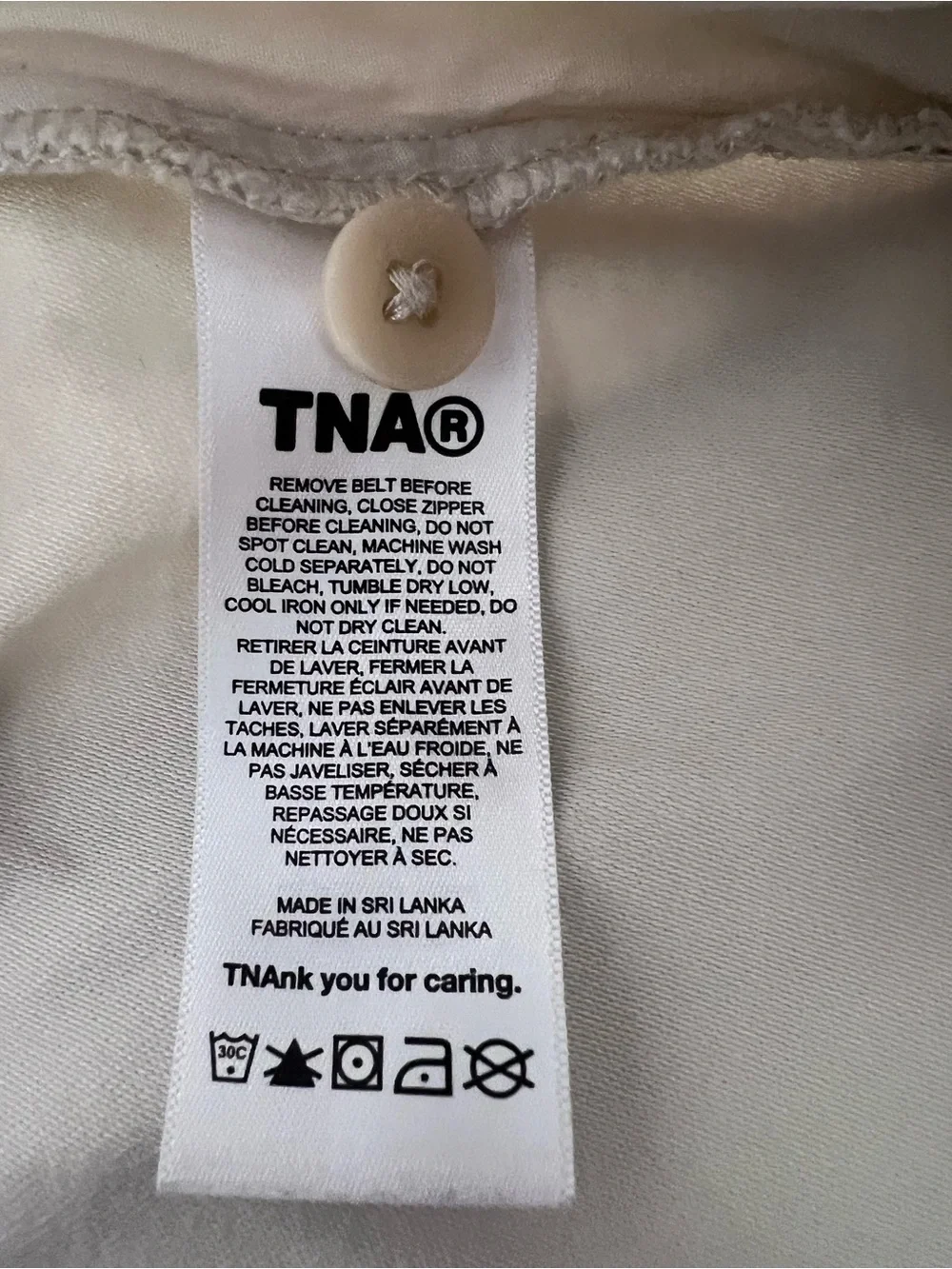 TNA Wide-Leg Cargo Pants in Light Beige